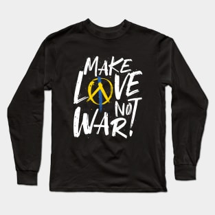 Make Love Not War Support Ukraine Blue and Yellow Long Sleeve T-Shirt